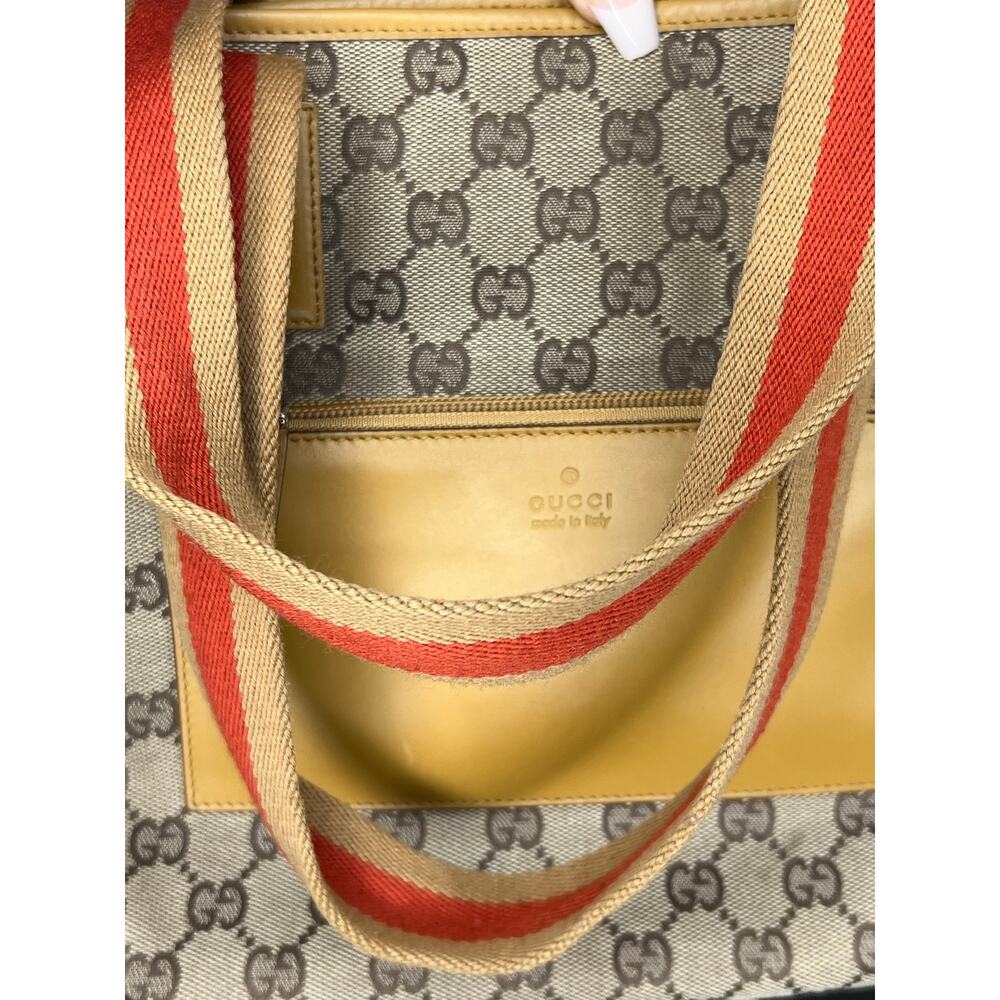 Vintage Gucci GG Canvas Sherry Line Tote Bag Yellow 019-0402 Tom Ford Era - Picture 14 of 16